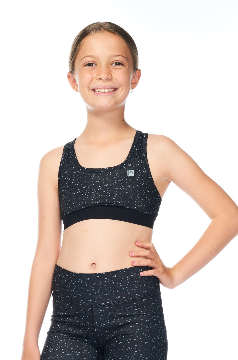 MALO girls terrazzo bra - obsidian