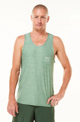 Men's Cool It Tank - Sagebrush. Green singlet for running and working out. Sleeveless tank top.