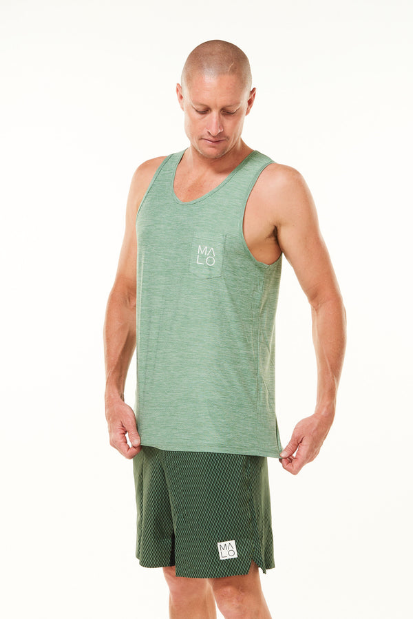 Men's Cool It Tee - Sagebrush. Breathable green workout tee. Sweat-wicking short sleeve shirt.