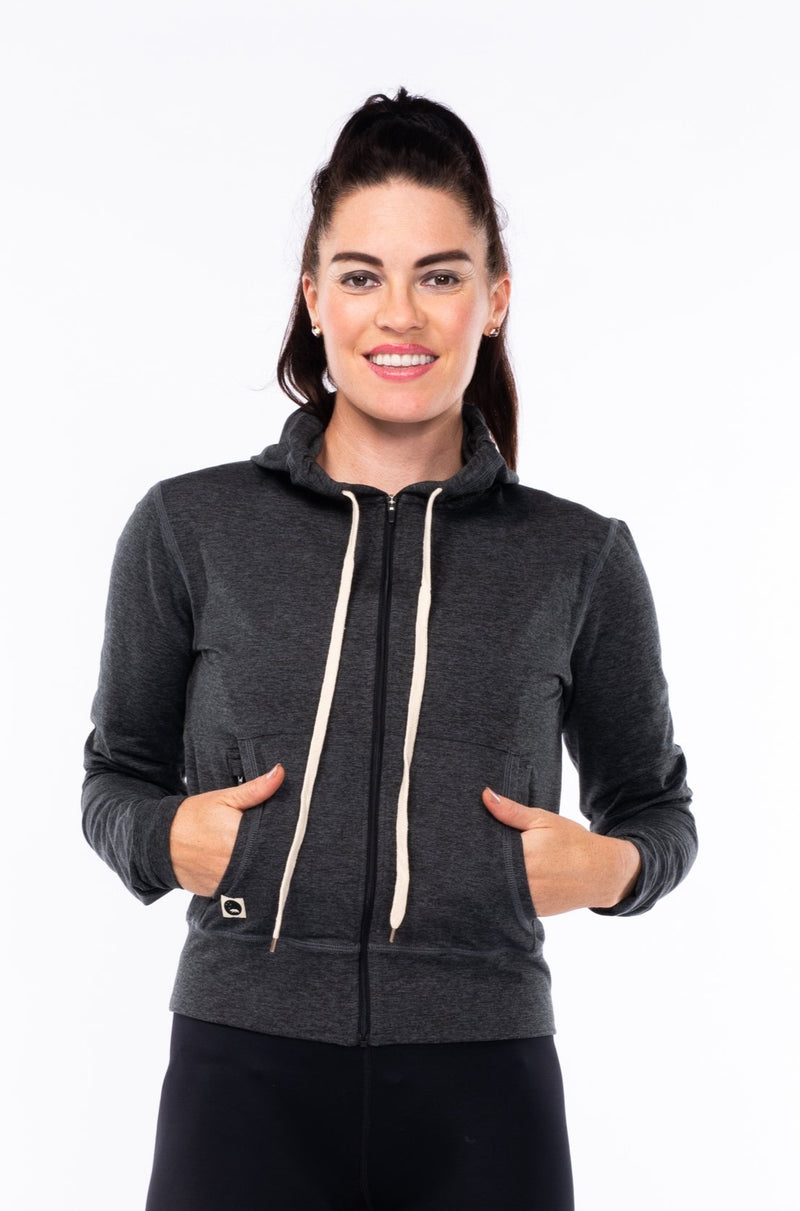 women's ultimate travel hoodie - slate heather