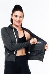 women's ultimate travel hoodie - slate heather