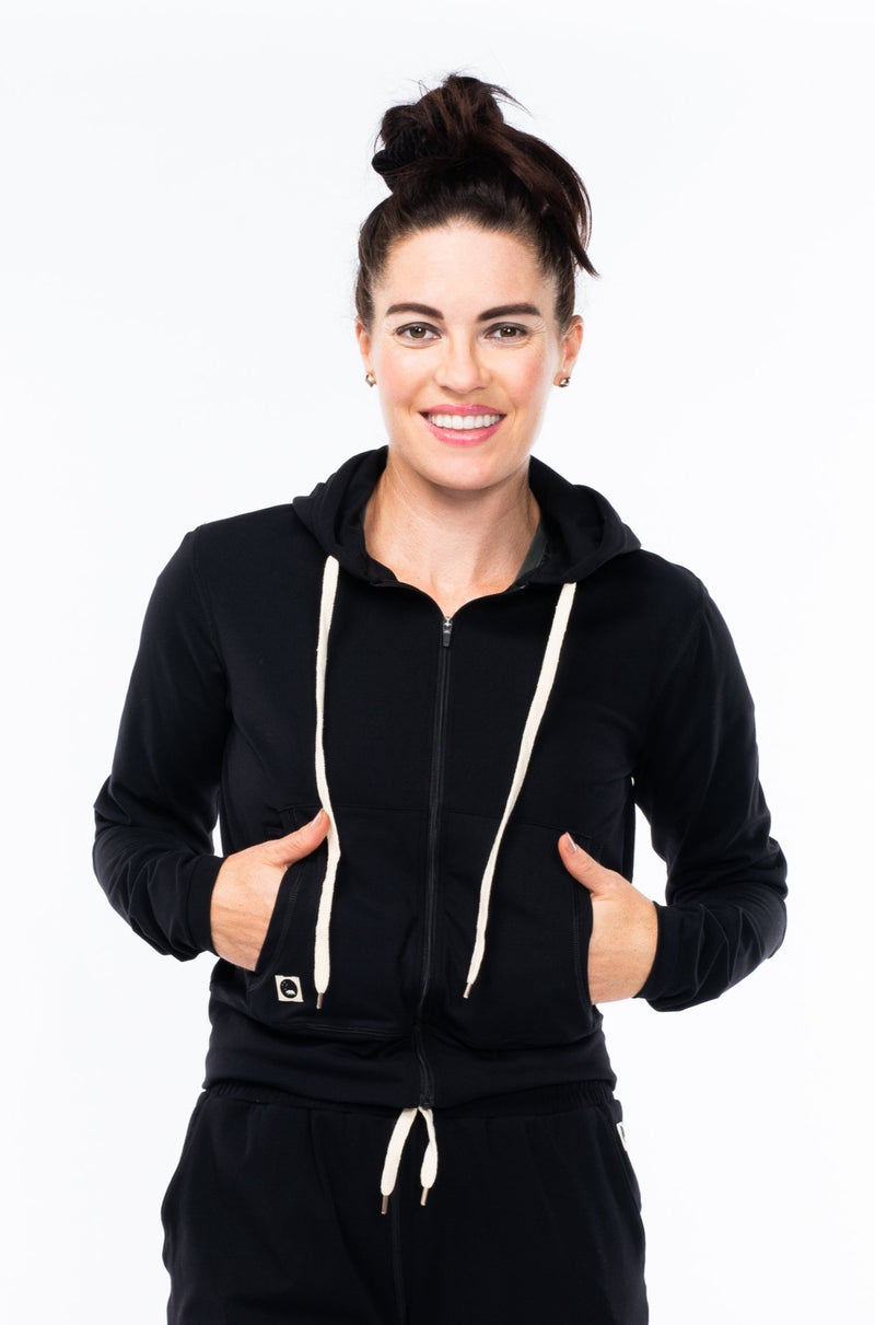 women's ultimate travel hoodie - black