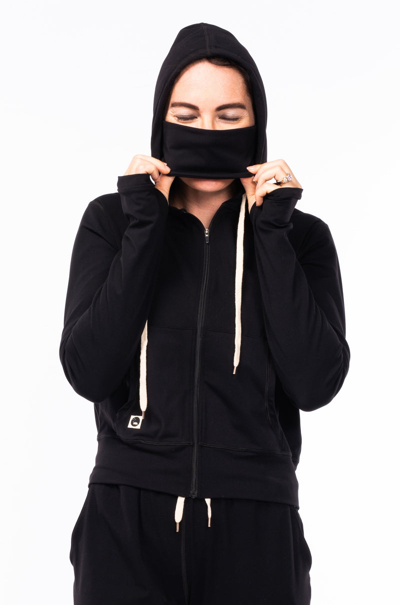 women's ultimate travel hoodie - black