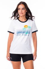 day for it ringer tee - white