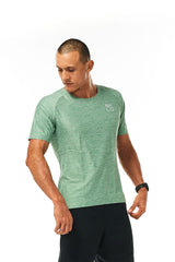 Men's Cool It Tee. Green running shirt that keeps you dry and cool.